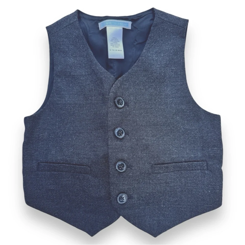 Janie and Jack Grey Wool Blend Vest